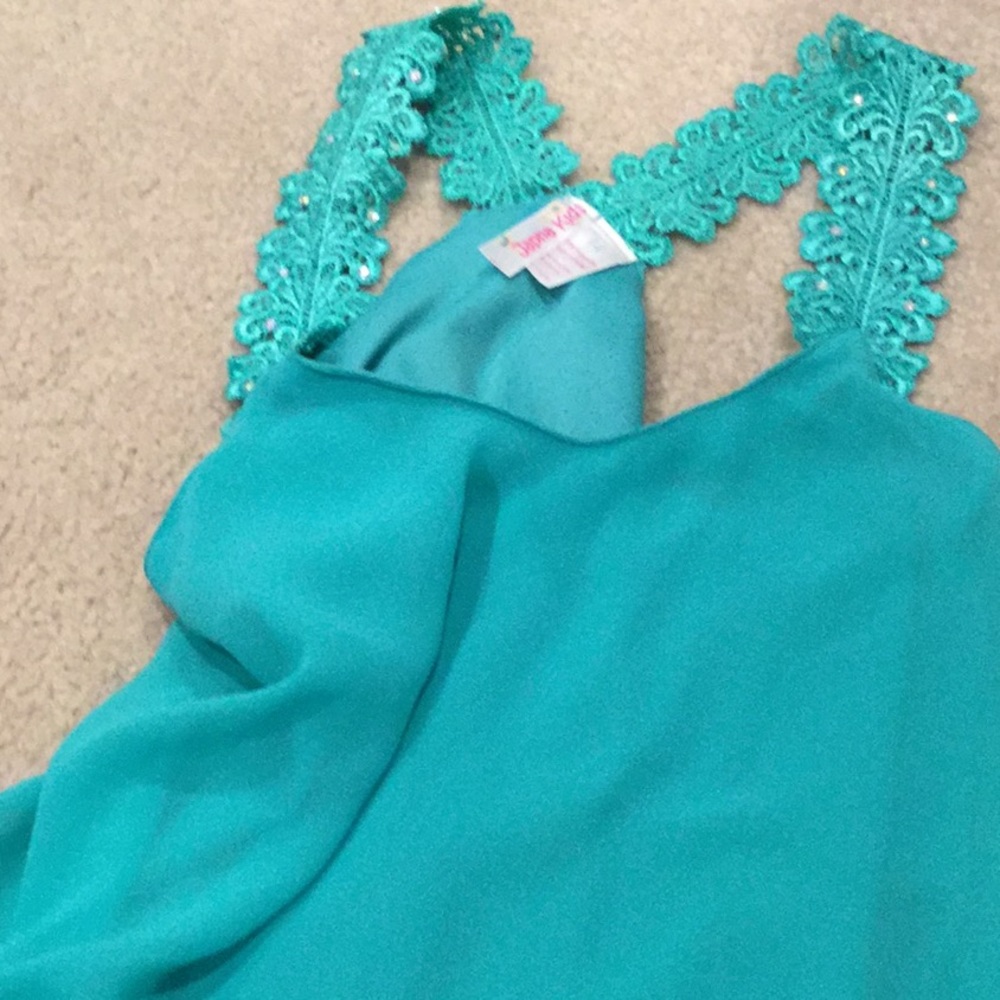 Green bedazzled tank